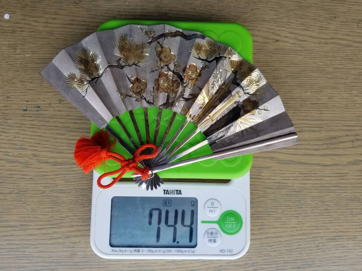 純銀 扇 武比古作 金属工芸 銀製品 純銀製 扇子 扇 - TAKEHIKO