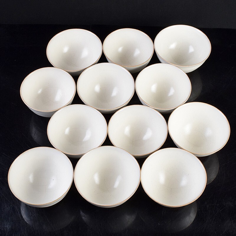 佳香】清水保孝 白釉汲出碗 五客 共箱 栞 本物保証 (師：