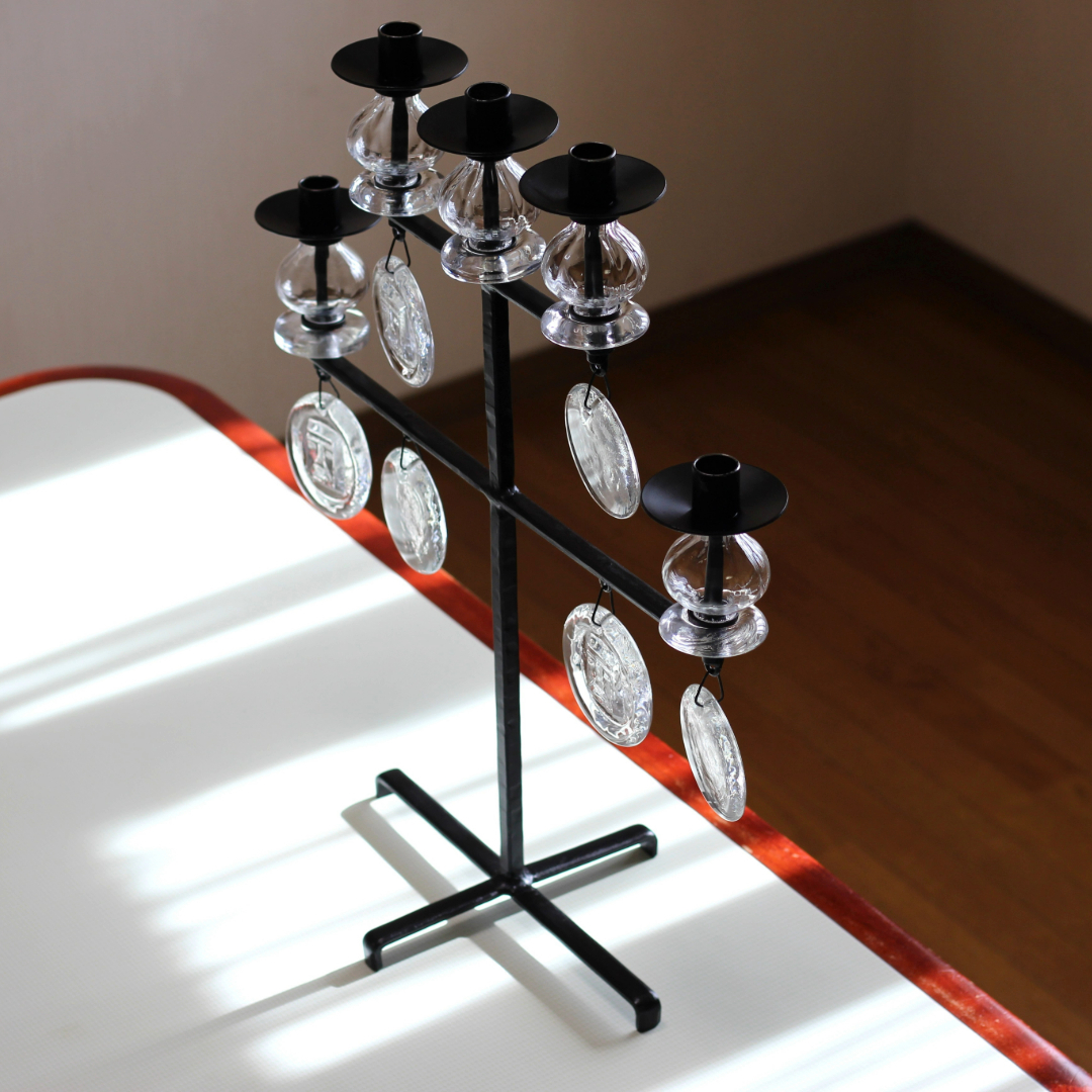 美品・刻印】エリックホグラン キャンドルスタンド オニオン型2段