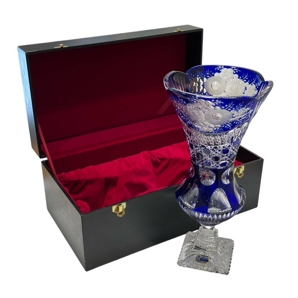 旧東ドイツLAUSITZER ラウジッツァー クリスタルガラス 薔薇 ボウル 旧