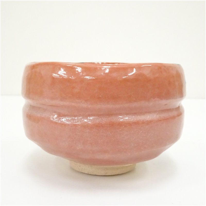 佐々木松楽造 赤楽茶碗（銘：吉祥）（前大徳 高橋悦道書付）（共