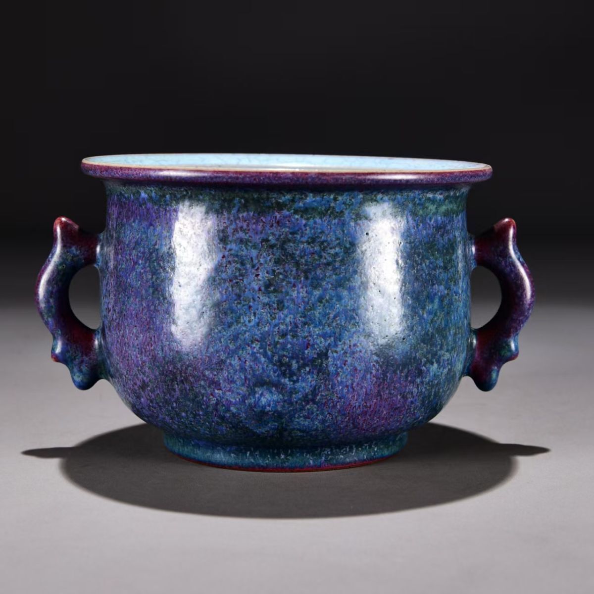 中国美術 青花 花鳥紋 筆筒 乾隆年製 高8cm 文房具(HA414) 中国美術