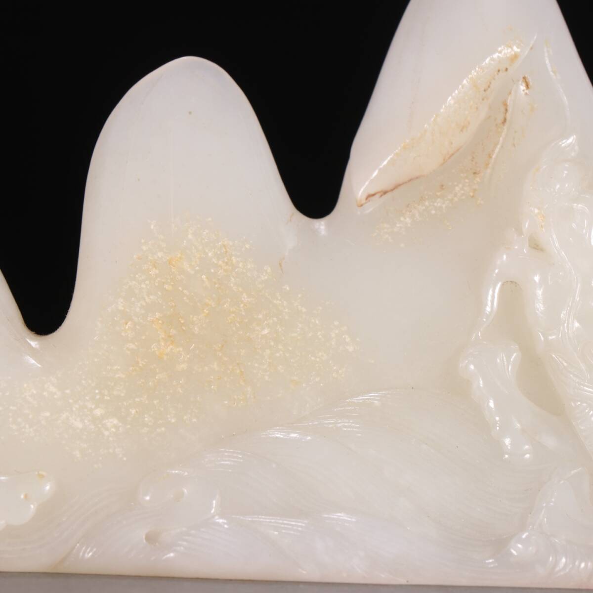 清時代 和田玉 龍亀 彫刻把件 置物 中国伝来 細密雕刻 極細工 掛件 賞