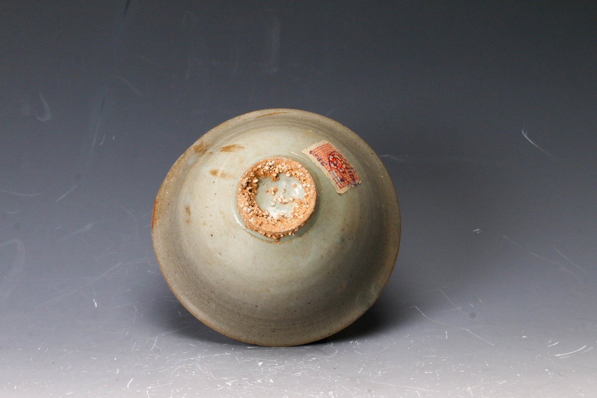 ○p033 李朝 青磁 香合 木箱入り 時代 茶道具