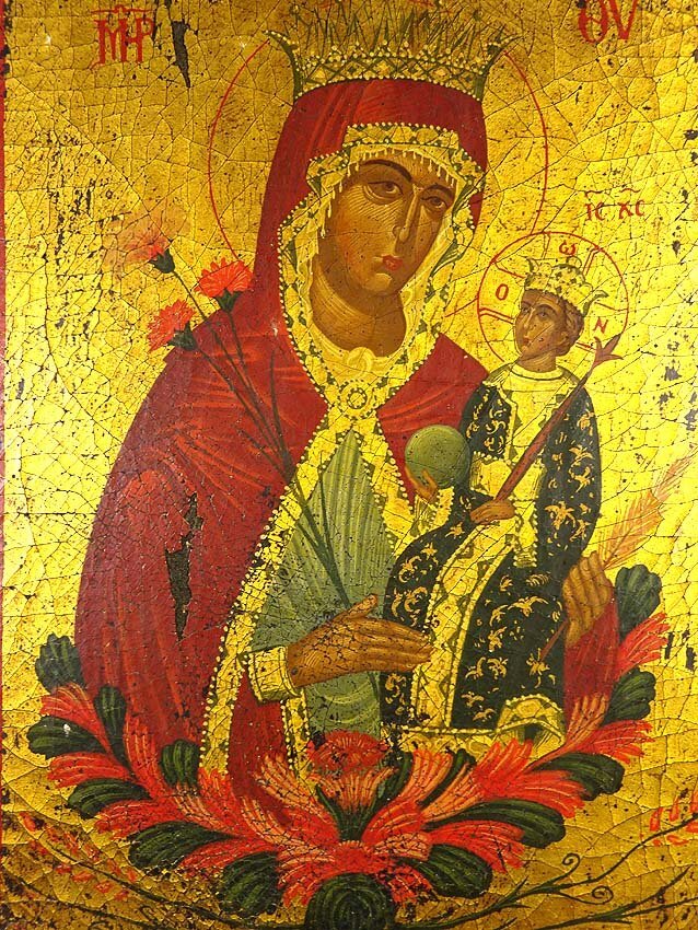 緑屋kt□ 時代物 キリスト教 イコン画 宗教画 板絵 i9/8-6280/17-3#100