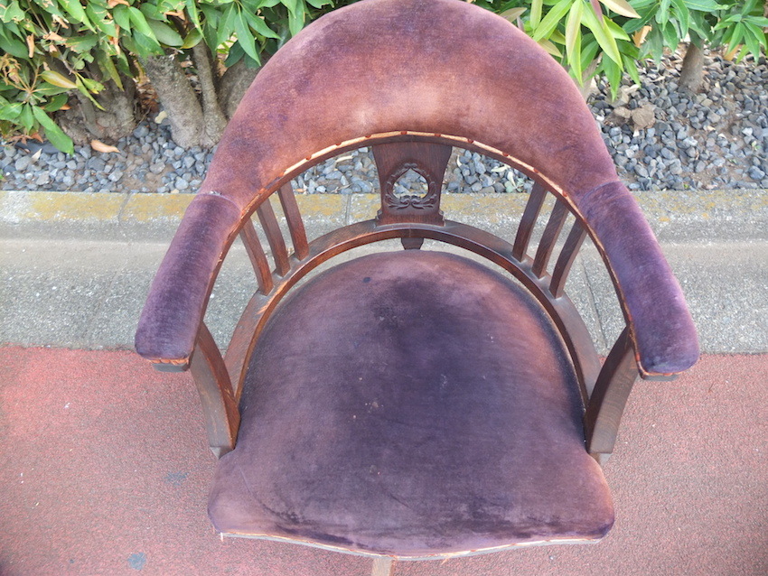 ドクターチェア Japanese antique 大正時代 張替済 回転椅子 ドクター