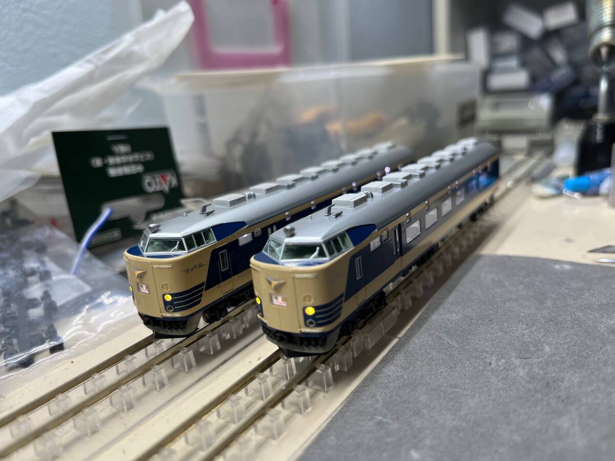 KATO【自作室内灯入り581/583系】10-1717等 計12両 KATO【自作室内灯