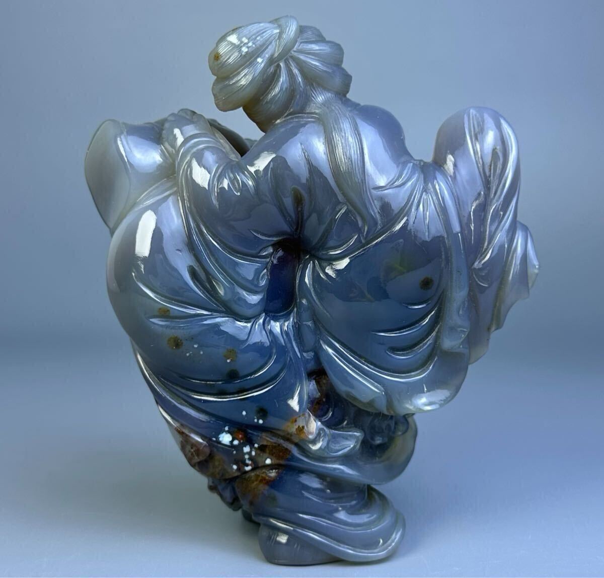 中国 玉石彫刻 人物刻 如意 D R7205 【公式通販】