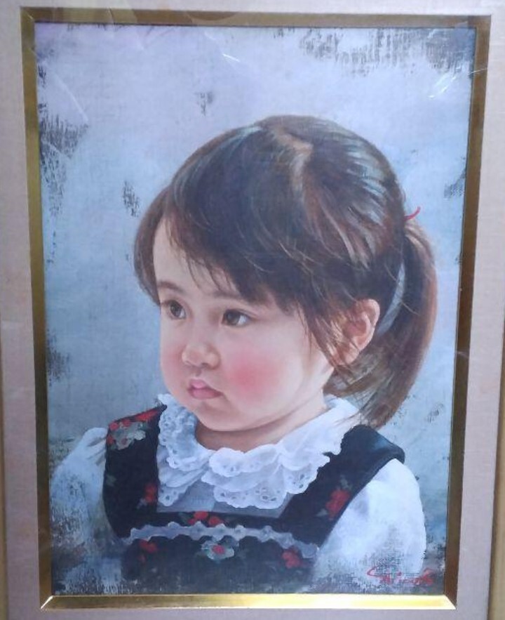 ☆ 藤岡心象 少女 油彩 F3号 ☆ 藤岡心象「奈美ちゃん」油絵・F3号