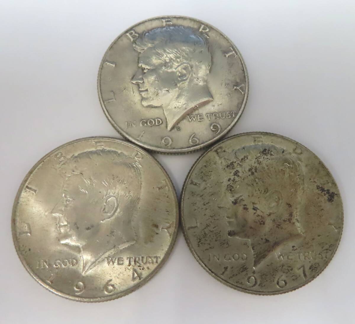 1964年 ケネディ ハーフダラー 銀貨 3枚まとめて 1964年 ケネディ