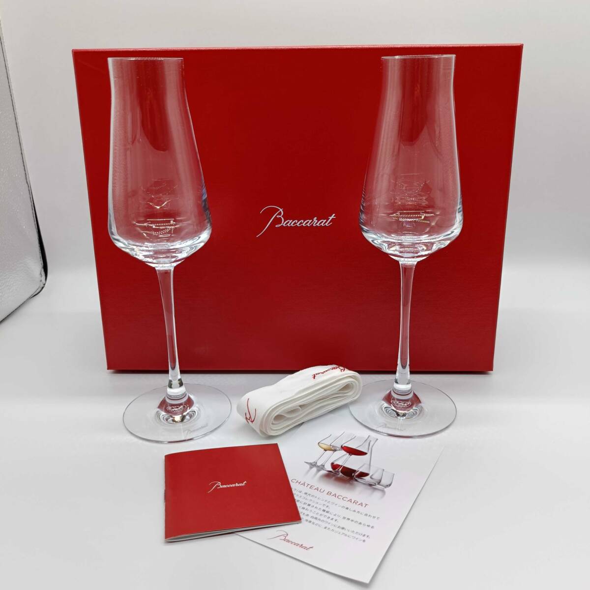 Baccarat クリスタルバカラシャンパングラス フルート 2個セット 箱