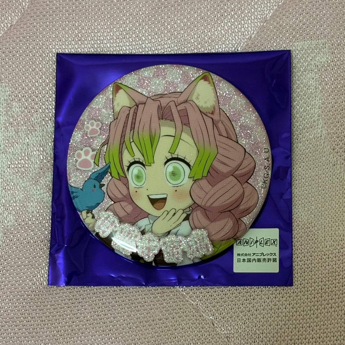 鬼滅の刃 ナンジャタウン 甘露寺蜜璃 缶バッジ ufotable いこい ネコ型