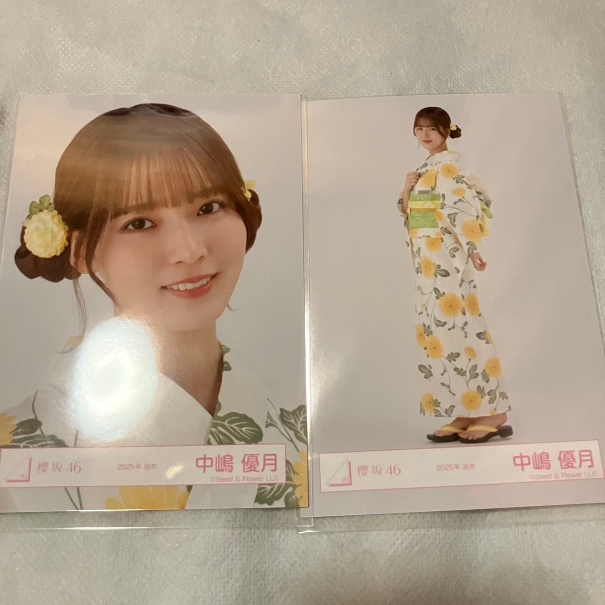 櫻坂46 中嶋優月 2025年浴衣 生写真 2枚セット ヨリ ヒキ｜Yahoo