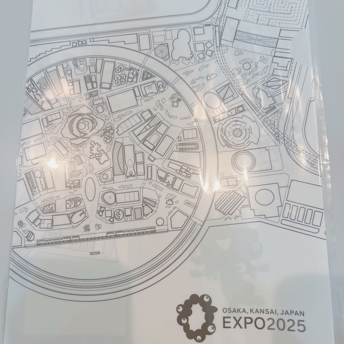 EXPO2025 会場図 クリアファイル モノクロ 図面 万博 限定 マップ