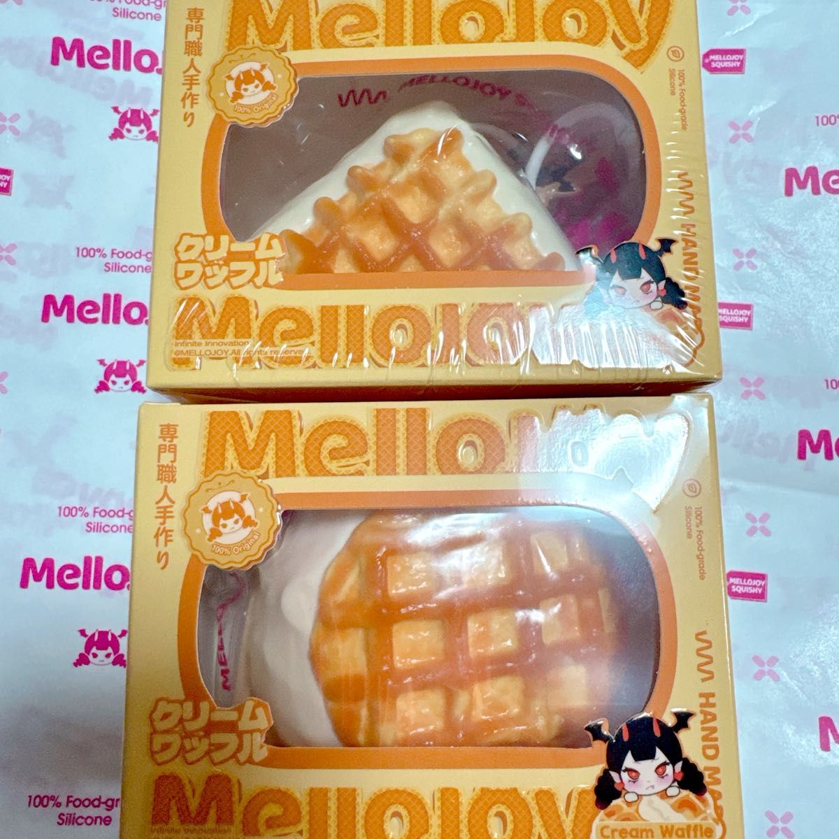 Mellojoy メロジョイ スクイーズ クリームワッフル 丸・三角2個セット