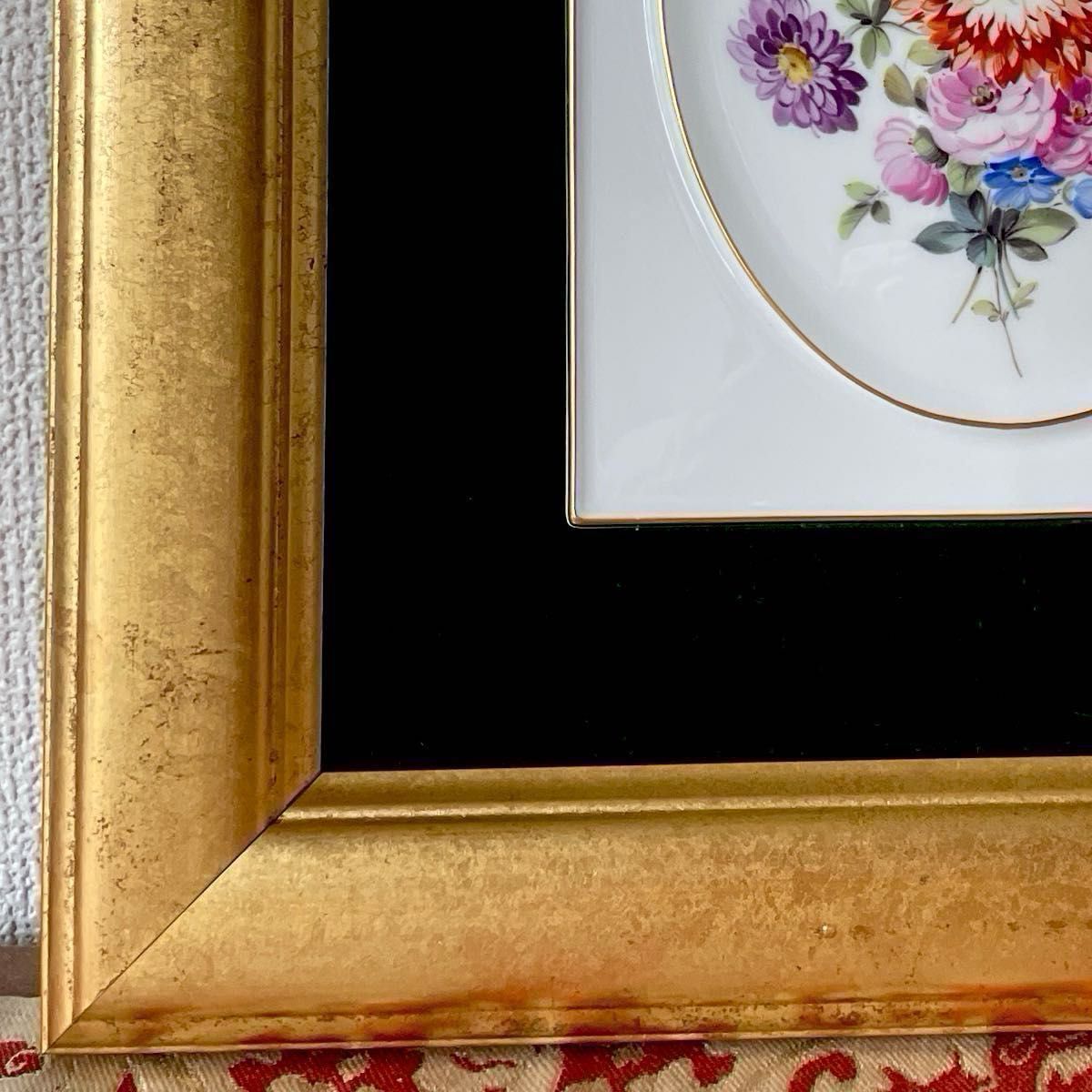 美品・五つ花・陶板画・額装済み・額34cm×31cm・画18cm×15cm