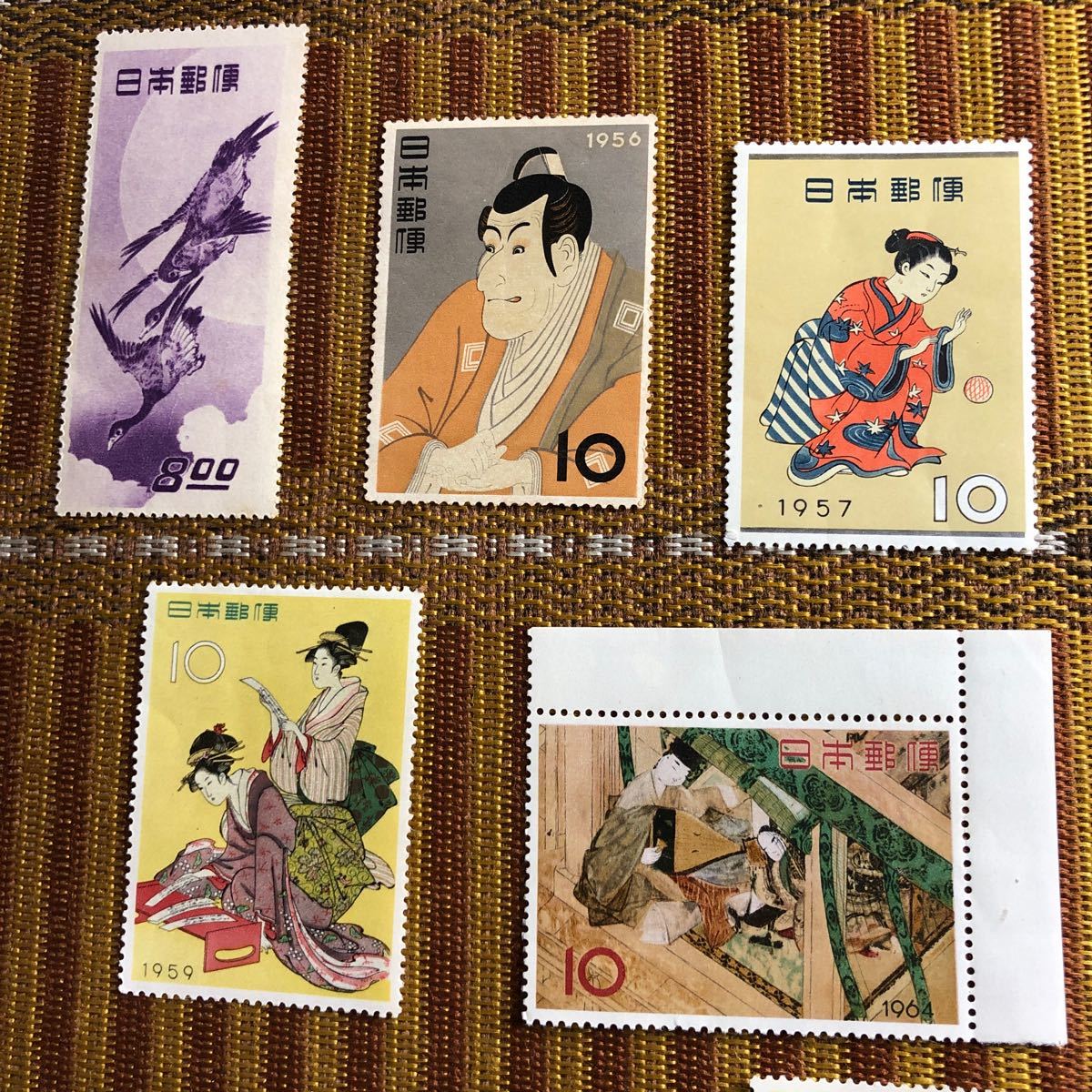 カタログ価40 420円 切手趣味週間初期11種 見返り美人 月に雁 貴重