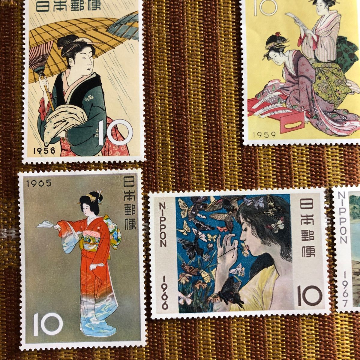 カタログ価40 420円 切手趣味週間初期11種 見返り美人 月に雁 貴重