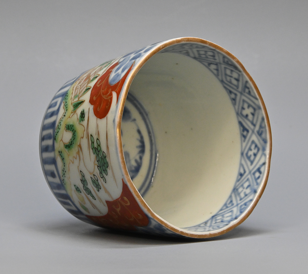 古伊万里 色絵 山水文 そば猪口 猪口 酒器 無傷 骨董 アンティーク