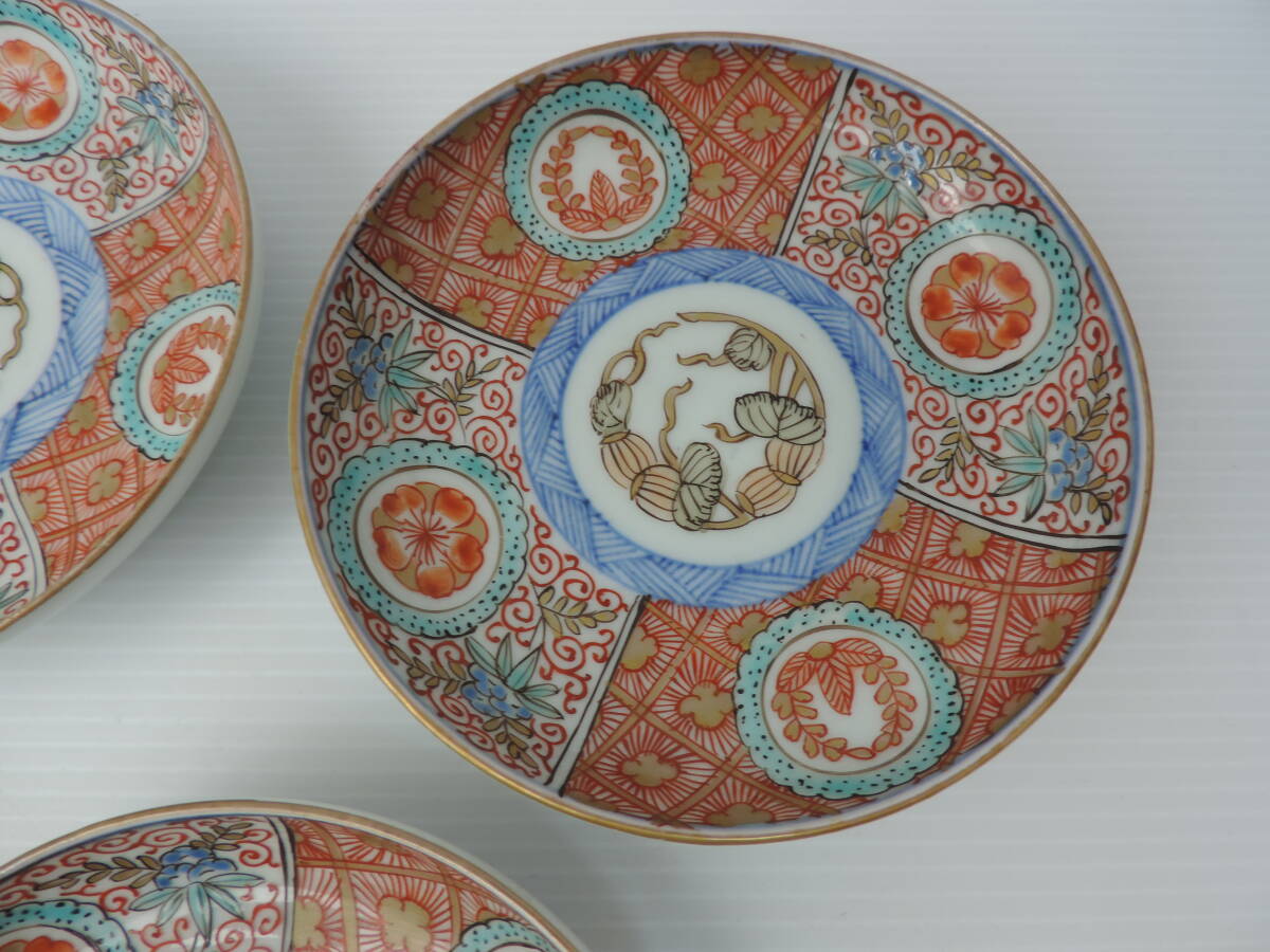 古伊万里 色絵小皿 5枚 明治時代