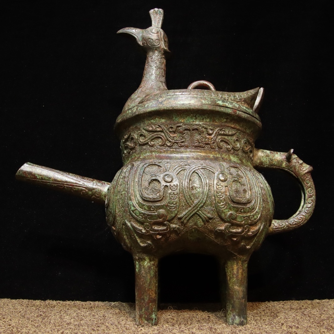 秘藏 青銅器 商周時代 青銅―壺 古置物 供養品 食器 炊具 鬲