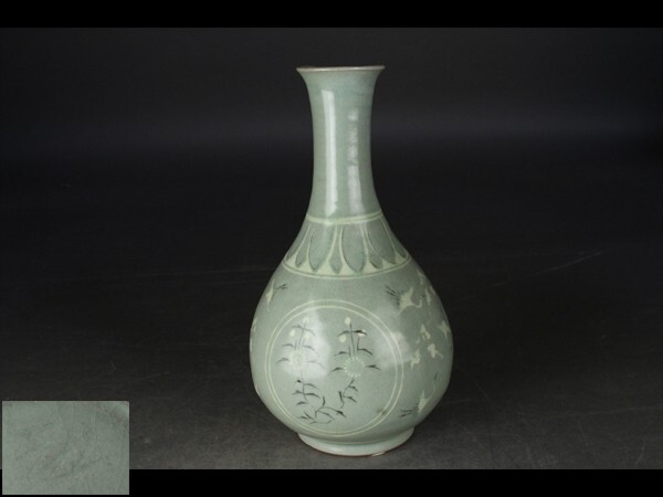 高麗青磁 花入 花瓶 花器 L443 高麗青磁 花の通販 高麗青磁 花入 花瓶