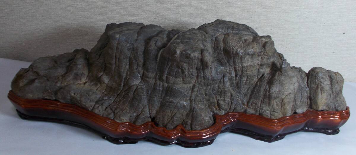 抹香石・銘石・水石、鑑賞石、貴石、軍艦島。 横幅36cm×重量：約