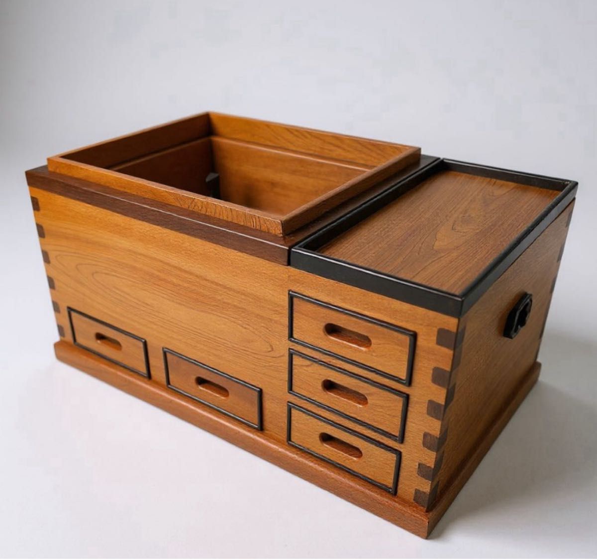 民芸家具 火鉢 蓋つき 囲炉裏 手あぶり 長火鉢 引き出し付き 木製