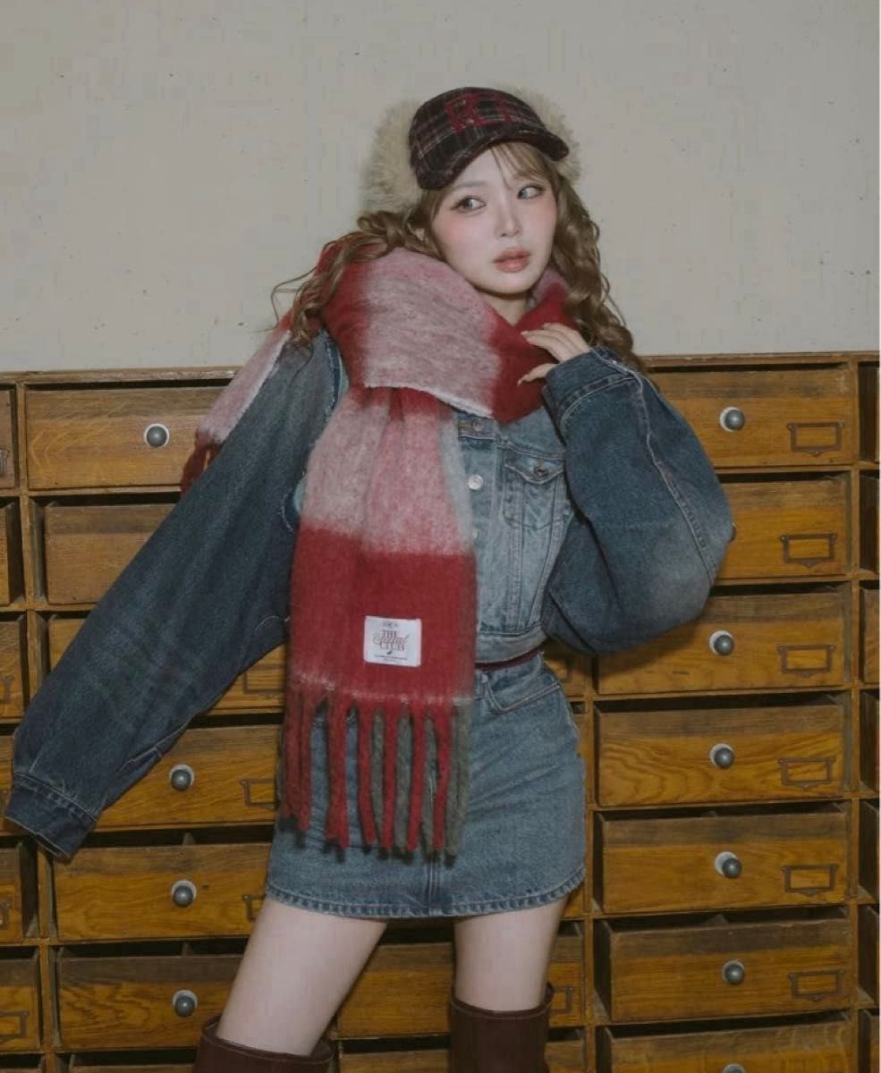 ダーリッチ darich チェックボリュームマフラー 名古屋6周年限定