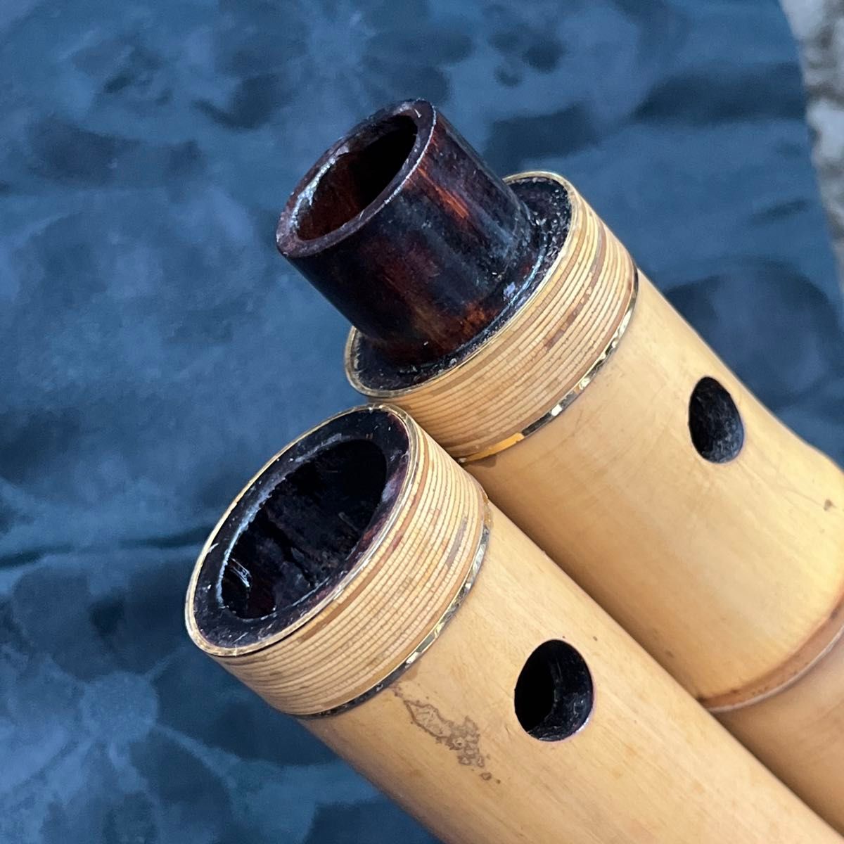 尺八 琴古流 在銘 2印 二尺管 中継ぎ籐巻き金 三線 【音出し確認済み