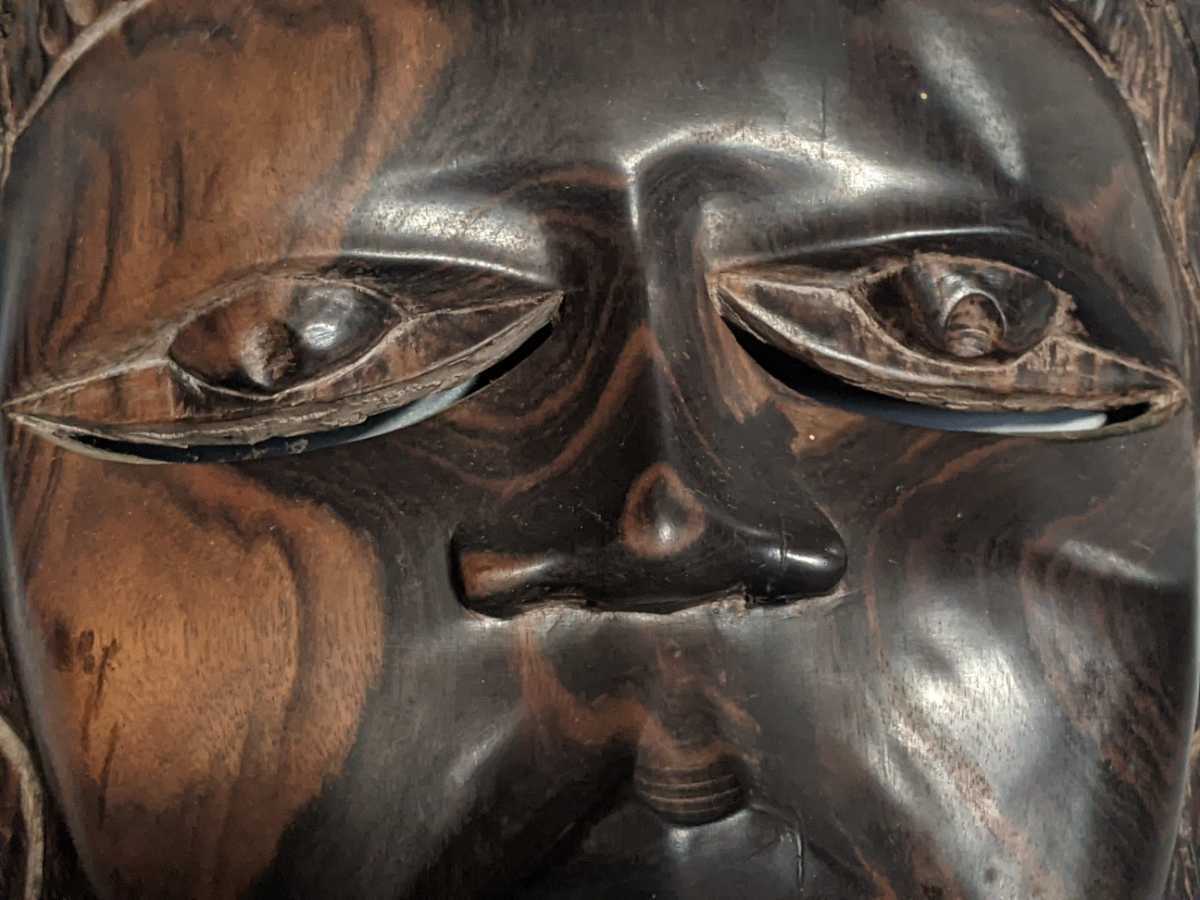 Yahoo!オークション - アフリカ セネガル 木彫 お面 マスク 黒檀 エボ