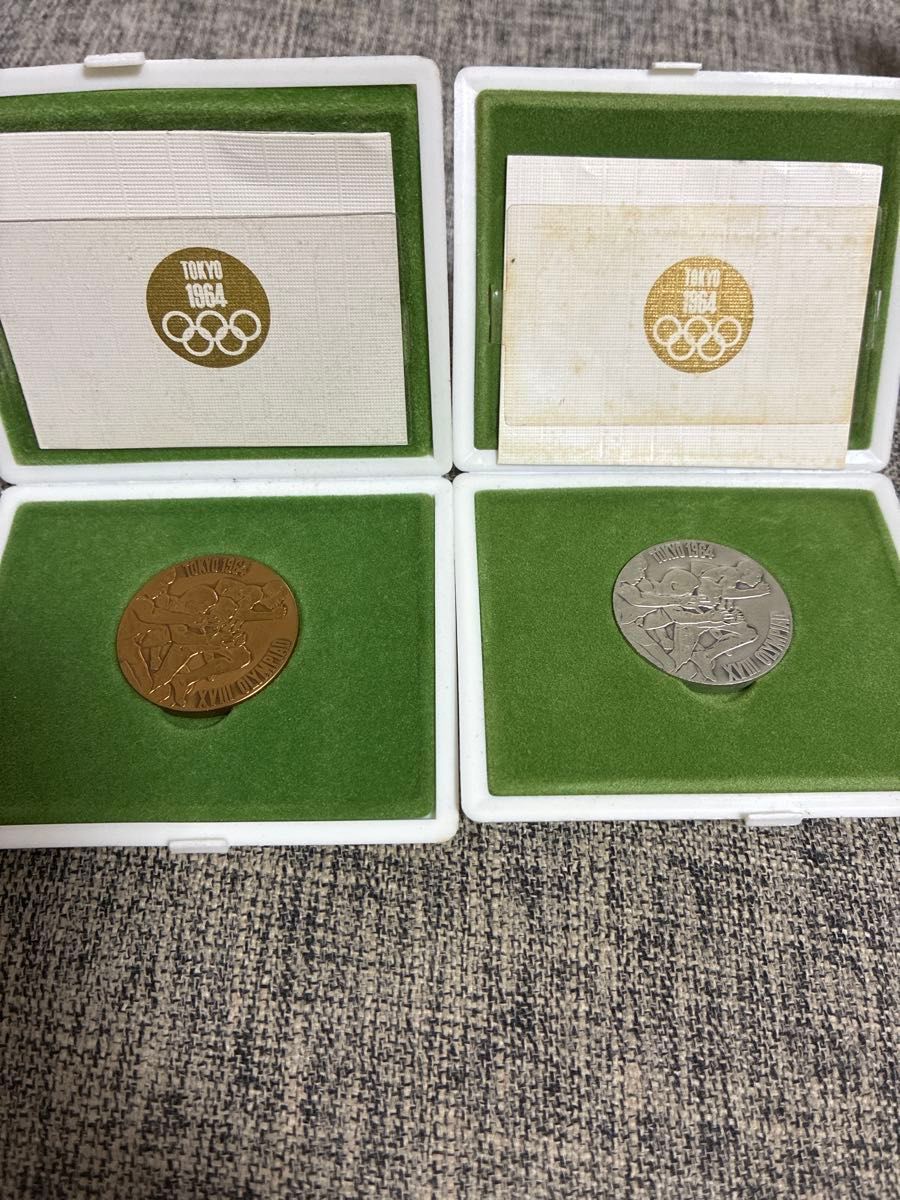 東京オリンピック1964】公式記念メダル 銀・銅 2種セット ケース付