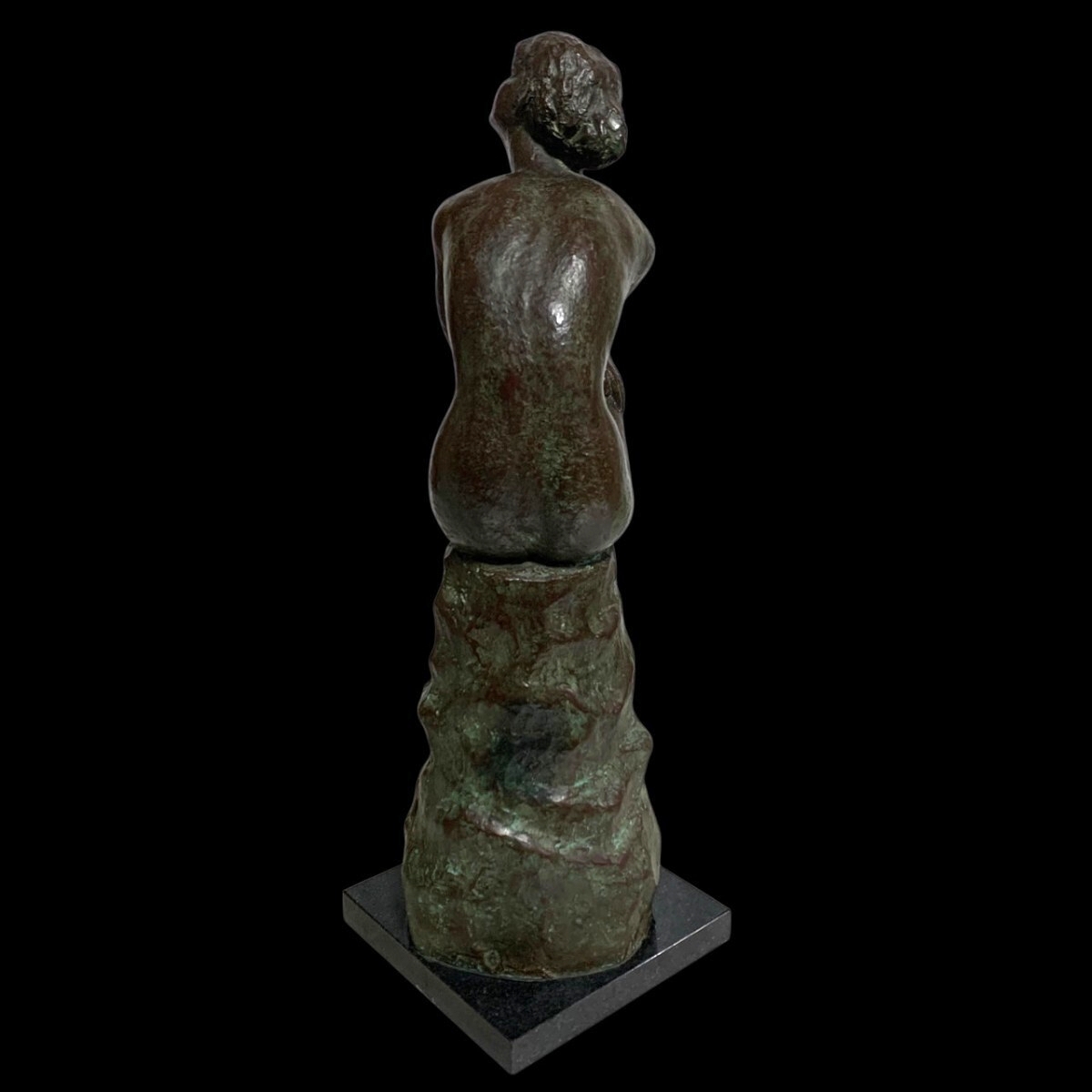 彫刻家 市之瀬廣太作 ブロンズ像 「波」 裸婦像 女性像 共箱 V