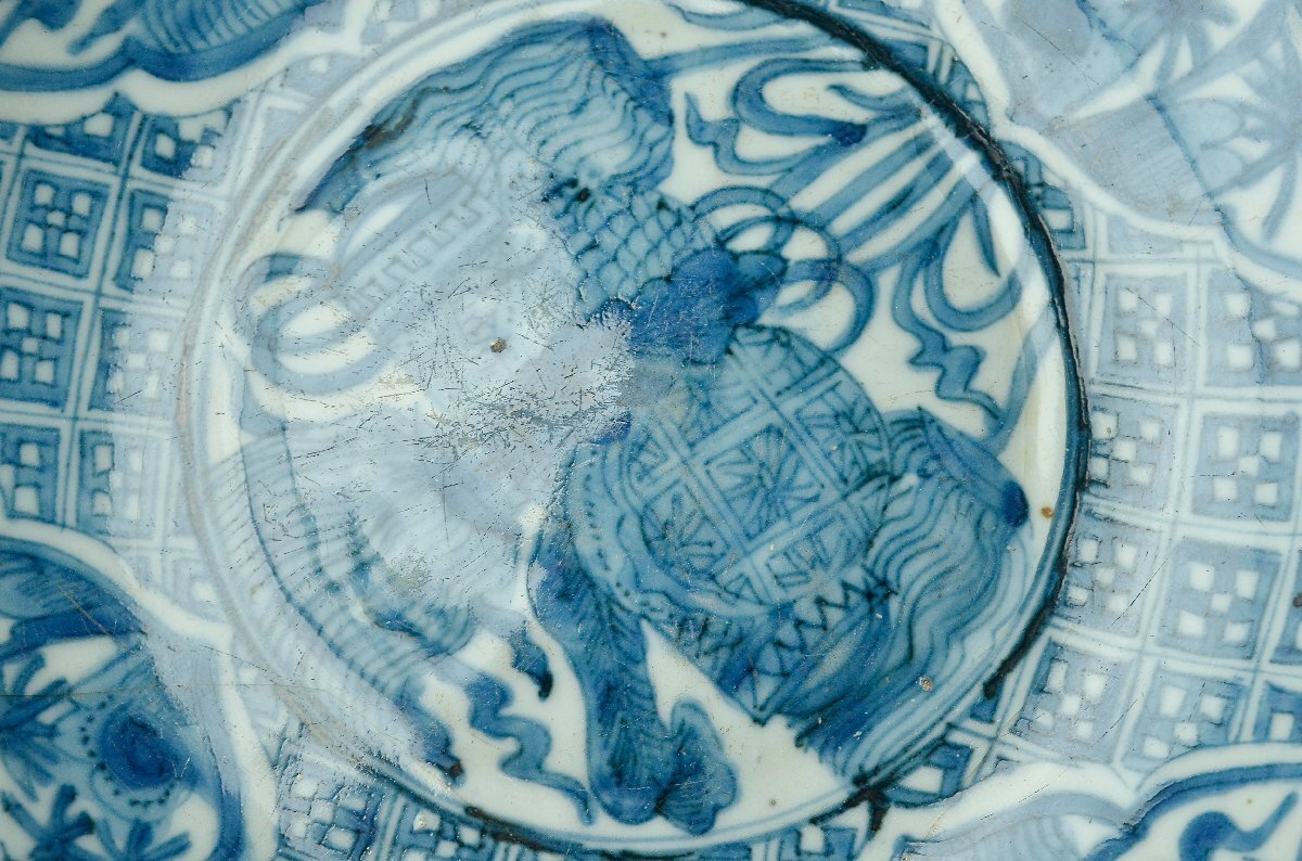 明時代 染付海水龍文壷 大明宣徳年製在銘 明 明時代 染付海水龍文壷