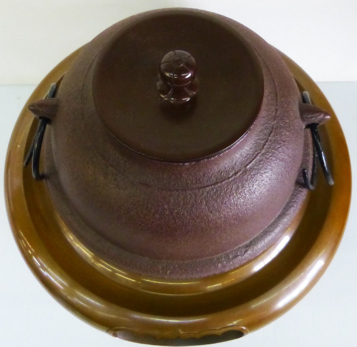 ☆茶道具 真形釜添 唐銅朝鮮風炉 釜師 高橋敬典/風炉師 金谷浄雲 USED