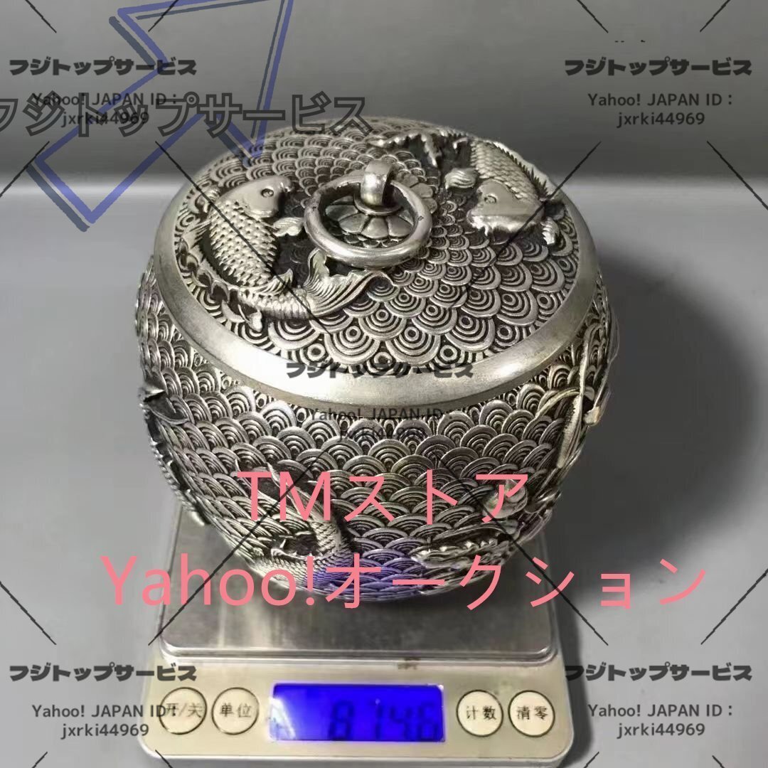 売れ筋 錫製 茶筒 中国古茶道具 古美術 茶葉保存容器 錫製 茶筒 中国古