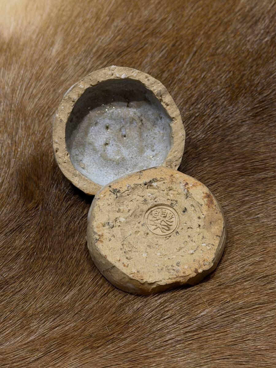 AAL】七類堂墨呑(雪舟天谿) 鴉笑斎 菊 香合 画付共箱 道釈画 香道具