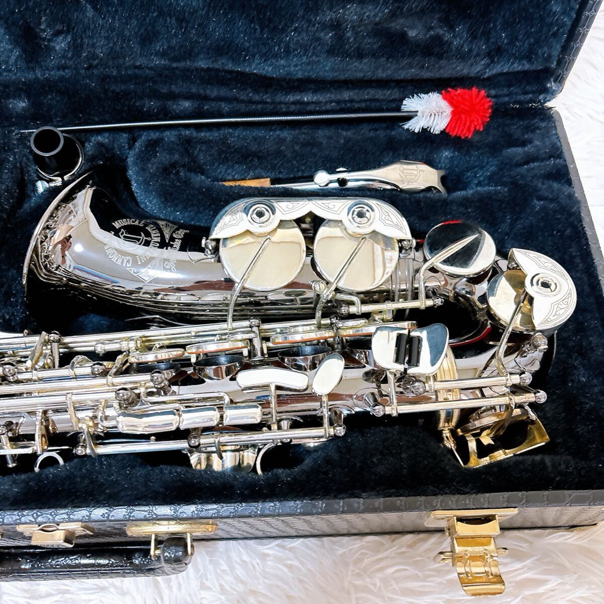 彫刻入り キャノンボール アルトサックス 管楽器 吹奏楽 ブラックニッケル