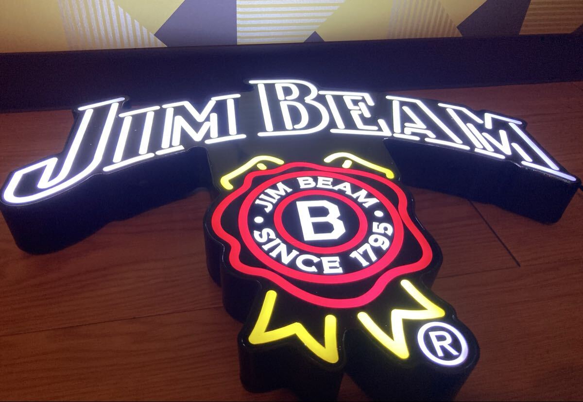 ジムビーム LED ネオンサイン 電飾 看板 ライト JIM BEAM ウイスキー