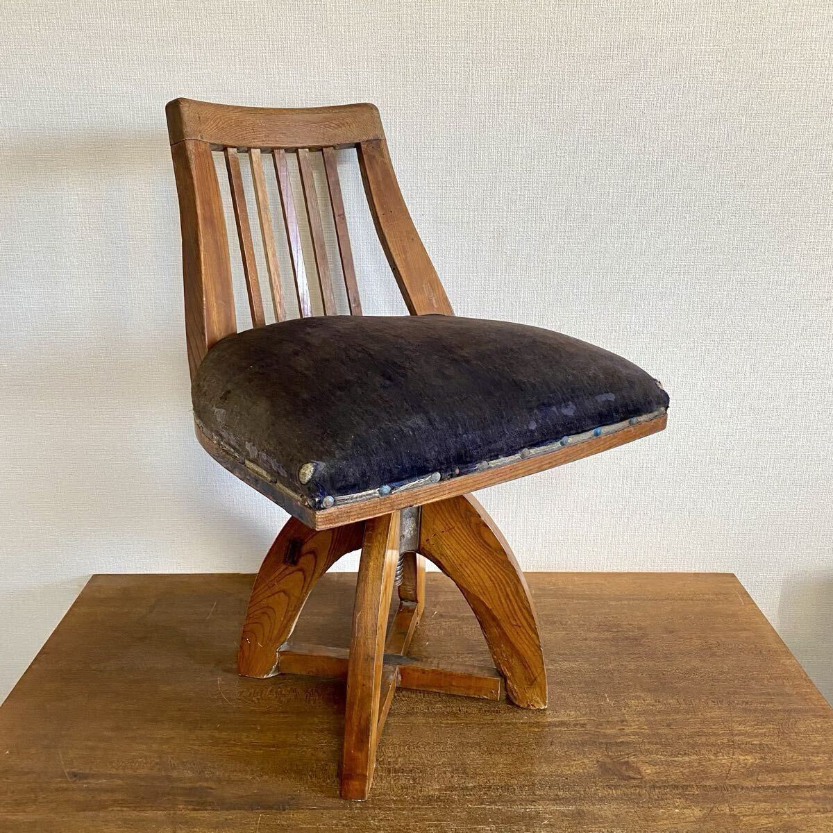 アンティーク 古い木製の回転椅子 ショップ ドクターチェア / チェア