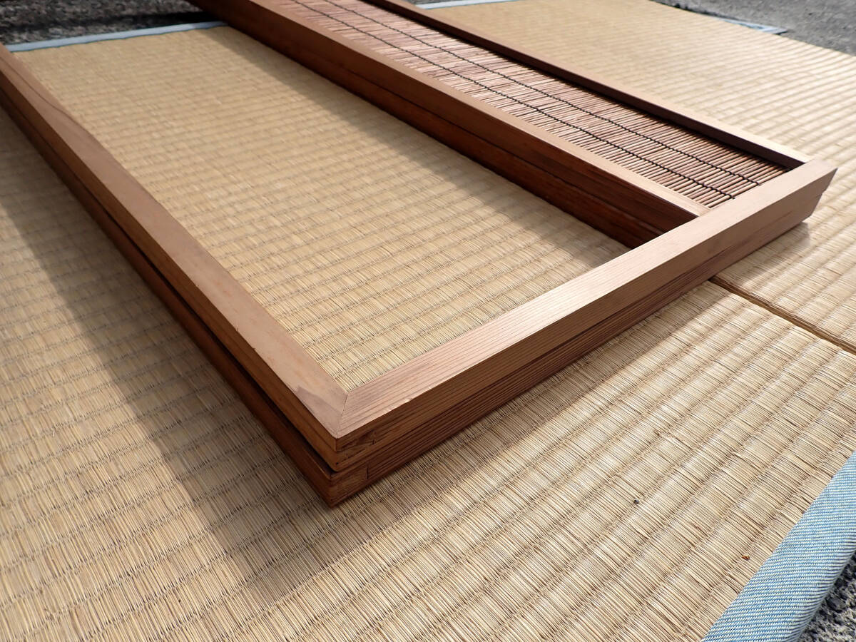 茶道具 風炉先屏風 葦簀上透かし 紙箱付き】夏用 結界 仕切り 衝立