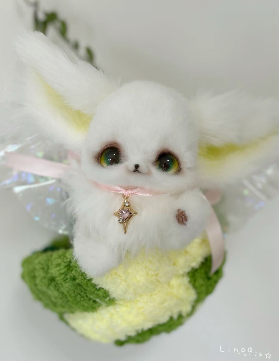 Linoa アートドール ルミナ 羽毛フェネック ぬいぐるみ ハンドメイド