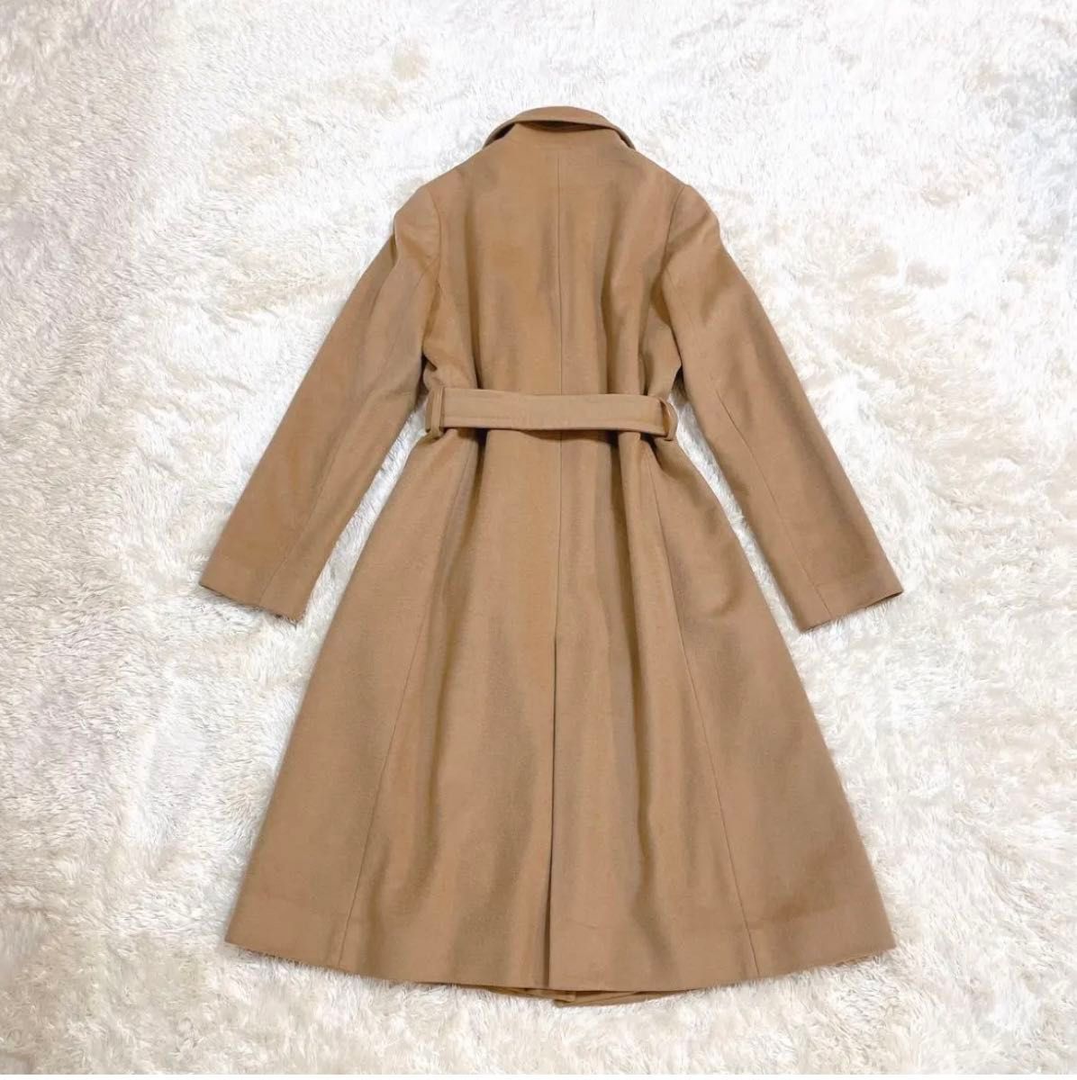 INED イネド チェスターコート カシミヤ100% ベルト ウール ロング