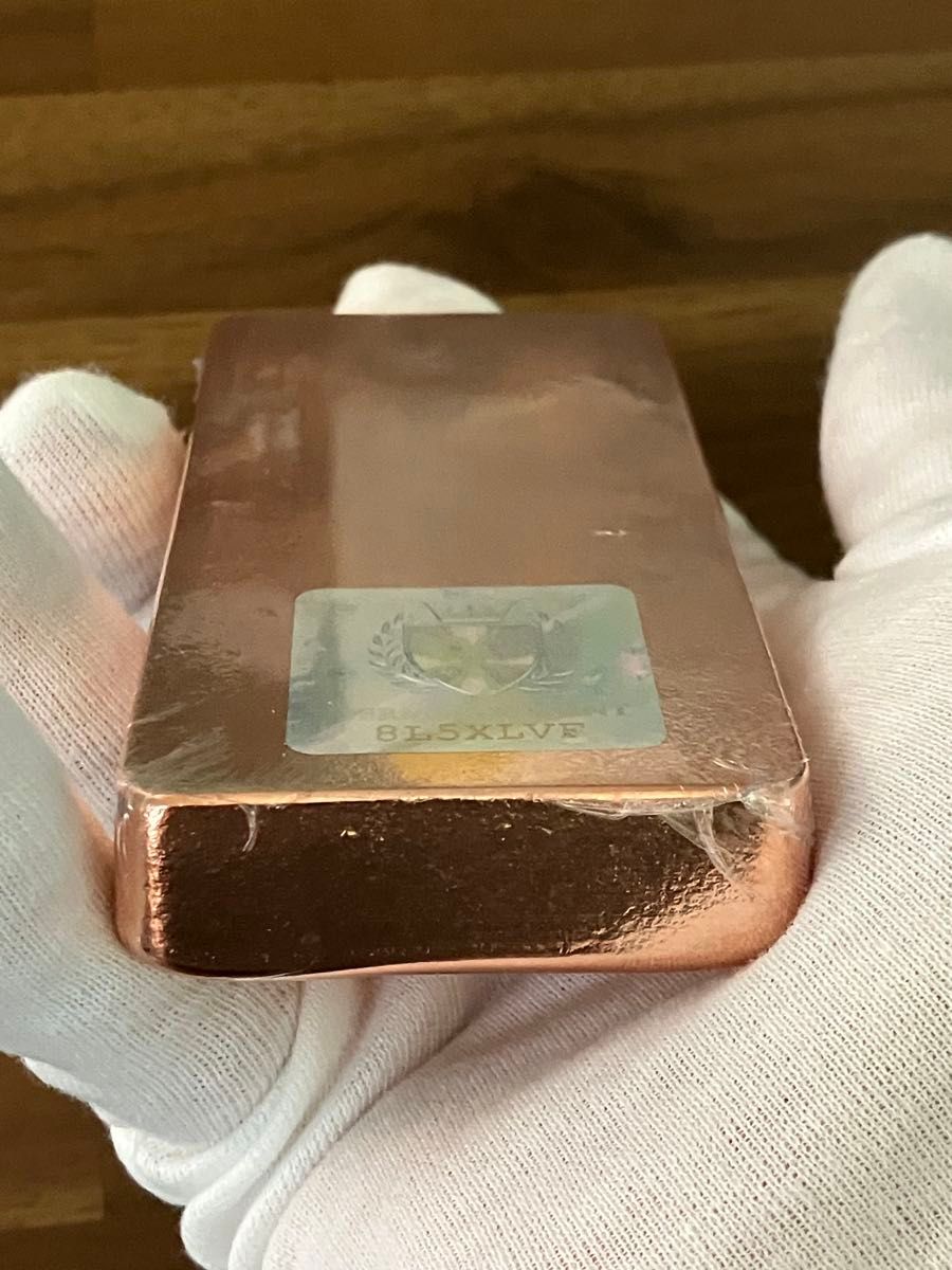 ゲルマニアミント社 1キロ純銅バー 赤金 延べ棒 Cu ペーパーウェイト