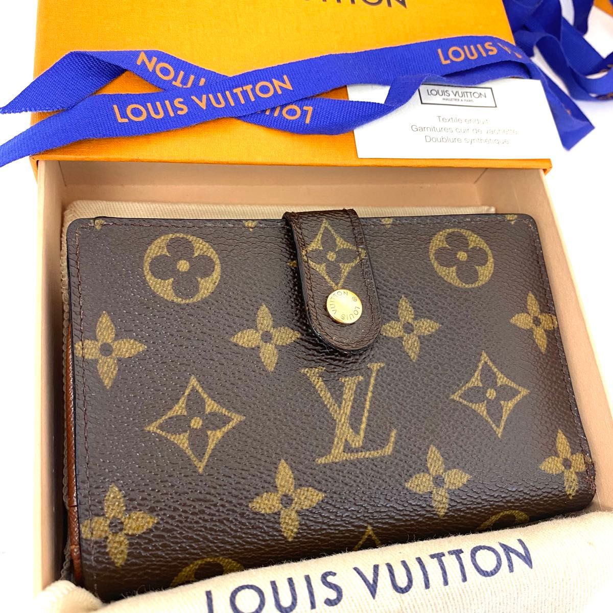 ルイヴィトン モノグラム ヴィエノワ がま口 二つ折り財布 コンパクト