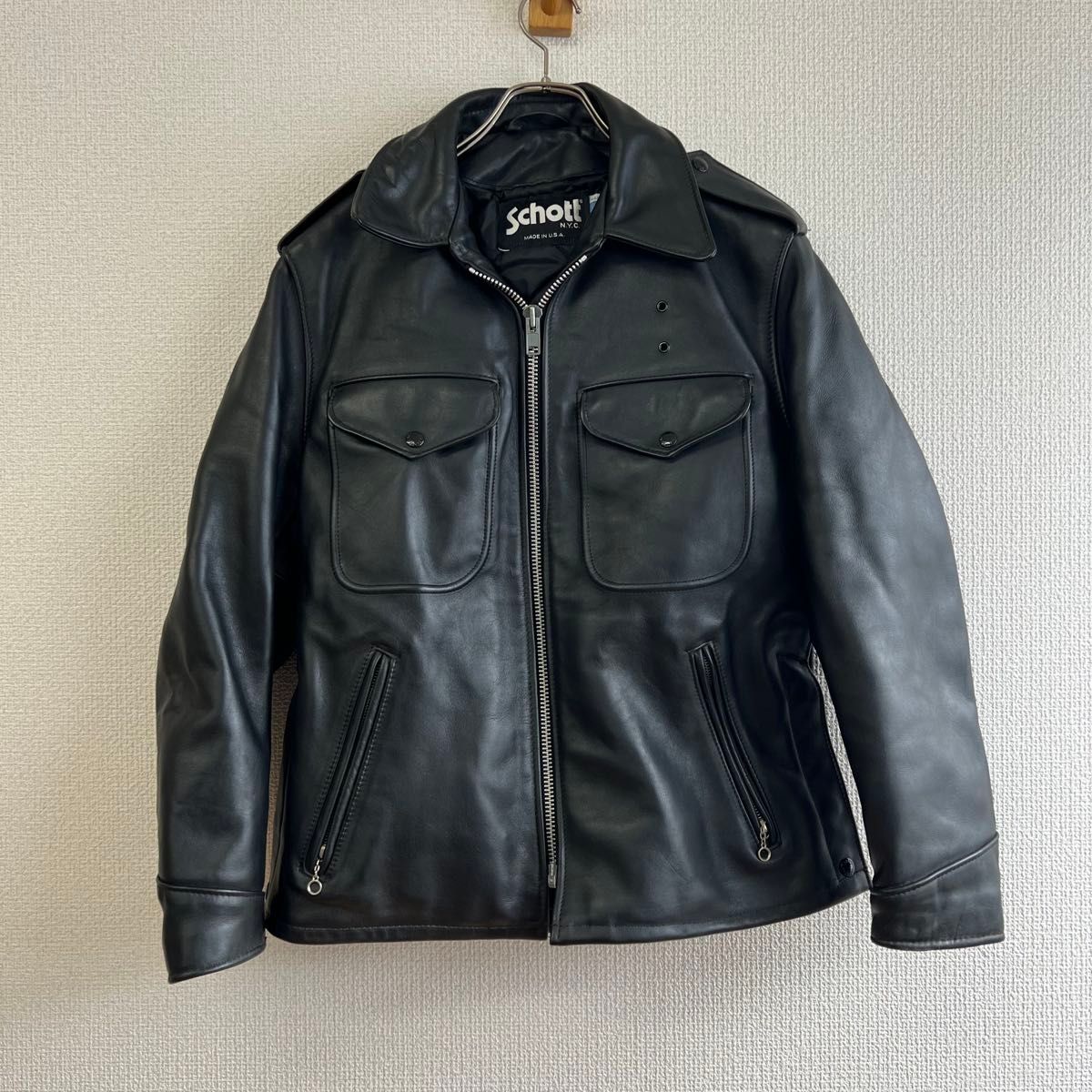 schott NYC レザージャケット ポリスマンジャケット ショット ブラック