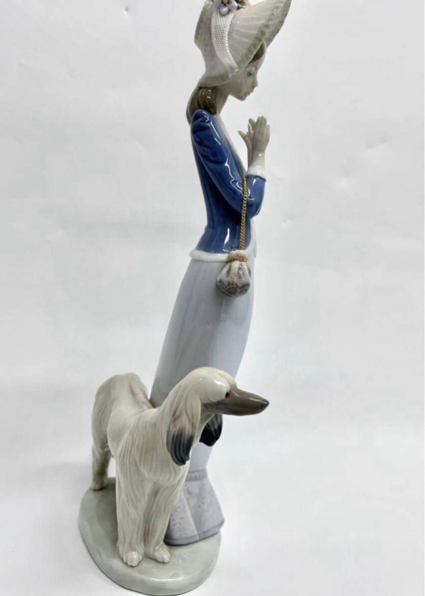 本日限定A049 LLADRO リヤドロ 「犬と散歩」フィギュリン 陶器人形