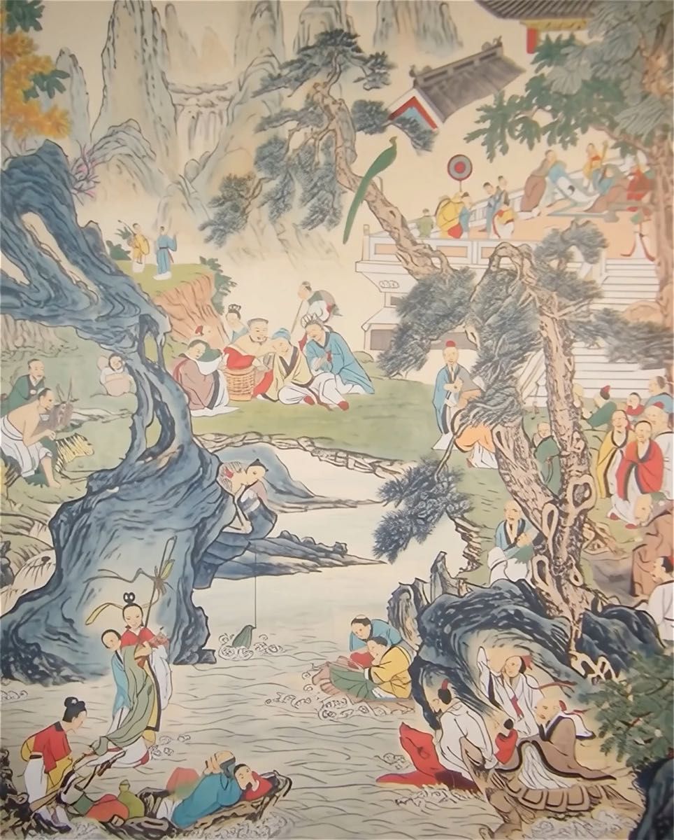 初期昭和レトロ/1950年代物/当時物】掛け軸 掛軸タイプ 須磨夏郷 桔梗