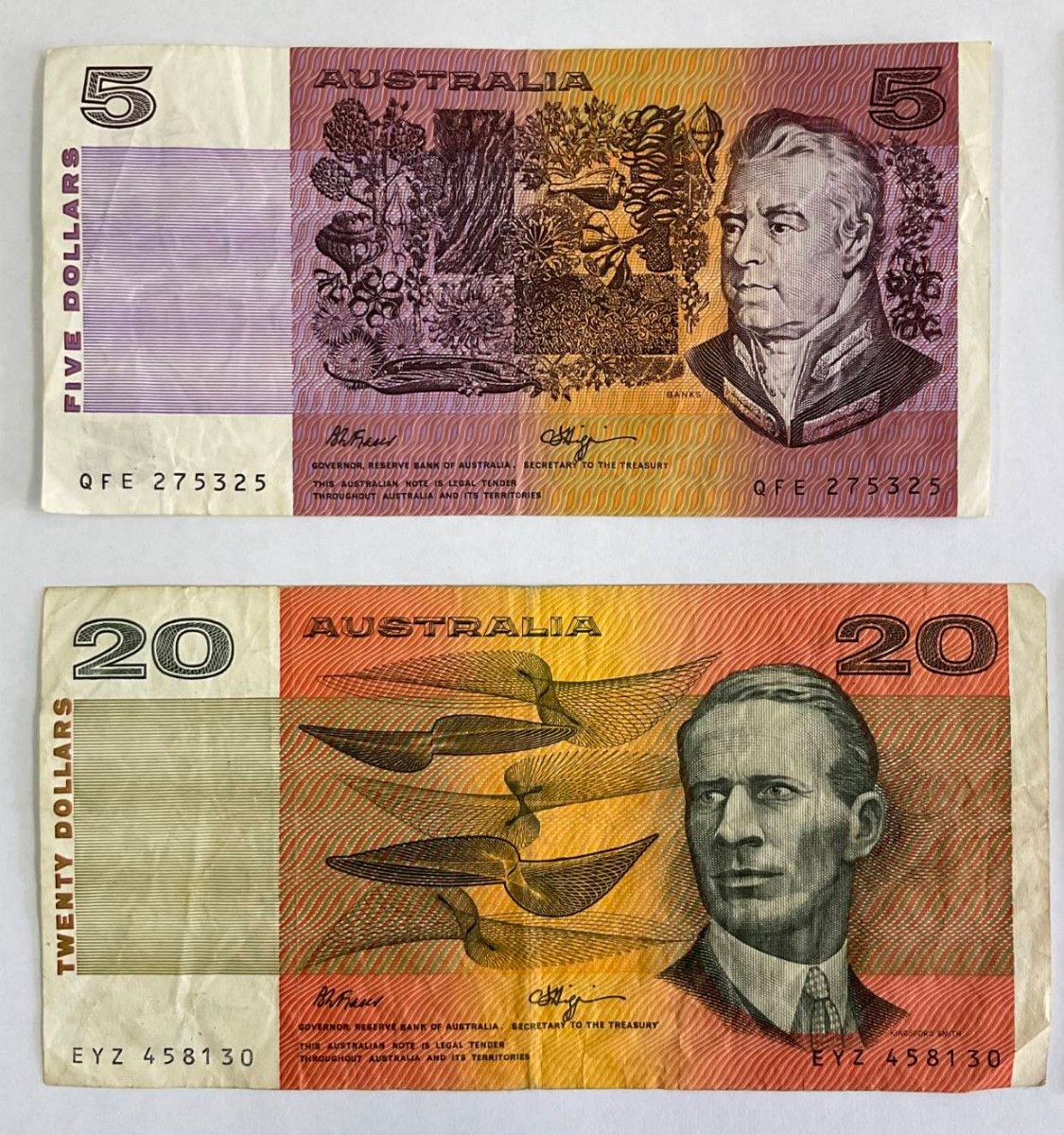 オーストラリア ドル 紙幣 4枚セット 5ドル 10ドル 20ドル 50ドル 旧