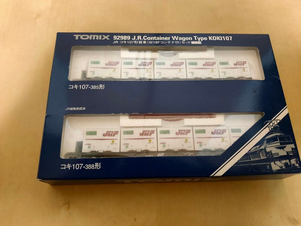 鉄道模型 限定品 JRコキ107形貨車 W18Fコンテナ付 セット 92989(鉄道模型)